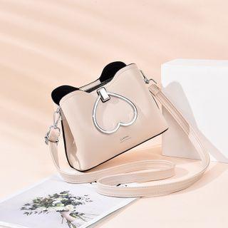 Heart Top Handle Bucket Bag