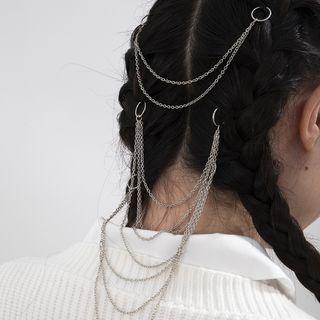 Set: Layered Alloy Headpiece Set Of 9 - Silver - One Size