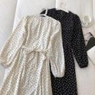 Long-sleeve Round Neck Floral Dress