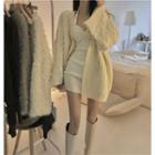 Cable Knit Cardigan / Halter-neck Mini Bodycon Dress