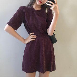 Set : Plain Short-sleeve T-shirt + Mini Skirt