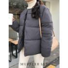 Round-neck Puffer Jacket With Scarf