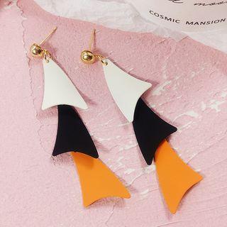 Color Block Geometric Drop Earring