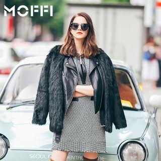 Faux Fur Mock Two-piece Jacket