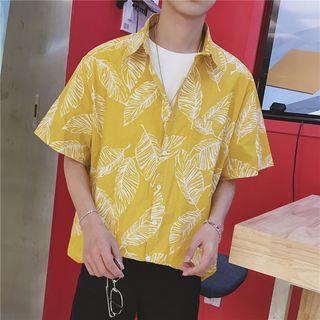 Leaves Print Short-sleeve Shirt