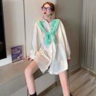 Plain Long-sleeve Blouse / Plain Cape