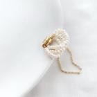 Pearl Alloy Chain Cuff Earring 1 Pc - Clip On Earring - One Size