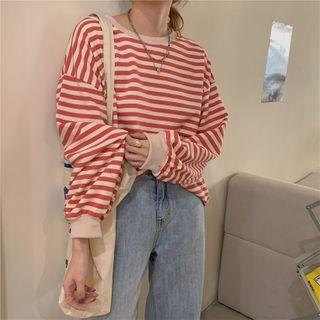 Striped Loose-fit Sweatshirt - 3 Colors