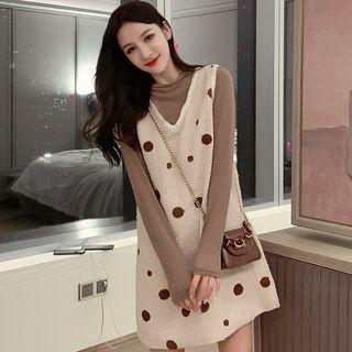Dotted Pinafore Dress