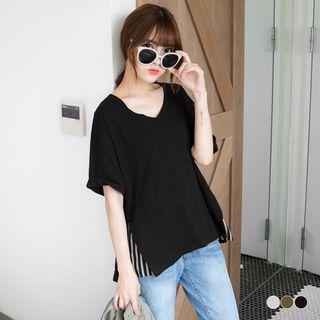 Striped Bamboo Cotton Dolman Top