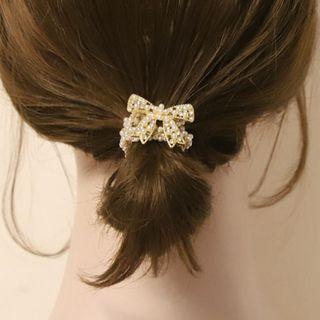 Bow Faux Pearl / Rhinestone Hair Tie