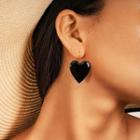 Glaze Heart Dangle Earring 1 Pair - C16105 - One Size