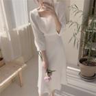Square-neck Tie-waist Mermaid Dress