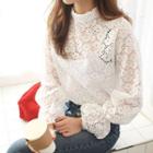 Frill-sleeve Floral Lace Top