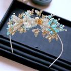 Bridal Faux Pearl Lace Bow Accent Headband