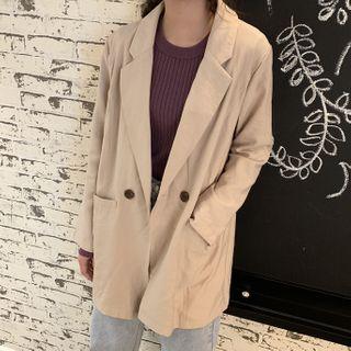 Double Breasted Blazer Almond - One Size