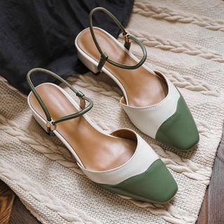 Chunky-heel Ankle-strap Mules