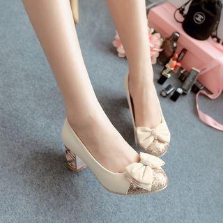 Sequined Bow Pumps