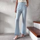 Tab-waist Boot-cut Dress Pants