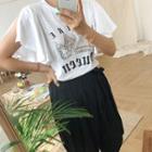 Flutter-sleeve Rhinestone-detail Top