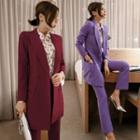 Set: Double Breasted Blazer + Slim-fit Dress Pants