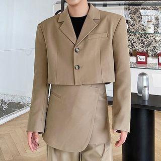 Two Button Plain Cropped Blazer