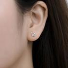925 Sterling Silver Letter W Earring 1 Pair - Lettering W Earring - One Size