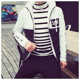 Colour Block Letter Hooded Jacket