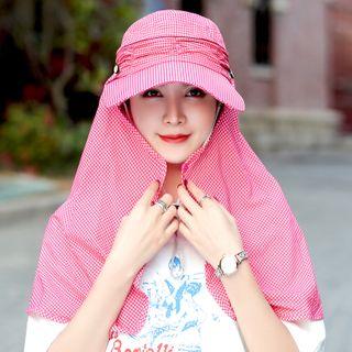 Sun Protection Wide Brim Cap With Neck Flap