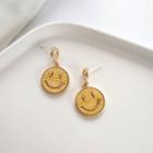Alloy Flannel Smiley Dangle Earring 1 Pair - Gold - One Size