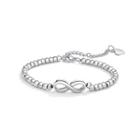 Fashion And Simple Infinite Symbol 316l Stainless Steel Bracelet Silver - One Size