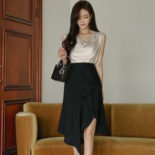 Set: Tank Top + Asymmetric A-line Skirt