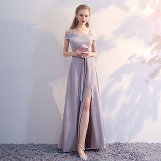 Plain Frilled Bridesmaid Dress