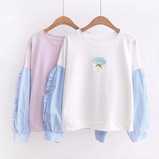 Two-tone Embroidered Sweatshirt