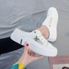 Butterfly Embroidered Lace Up Sneaker Mules