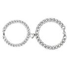 Set Of 2:couple Matching Magnetic Heart Bracelet 1 Pair - Silver - One Size