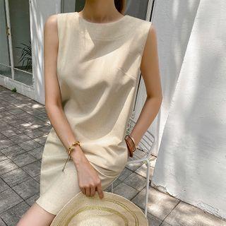 Linen Blend Minimal Shift Dress