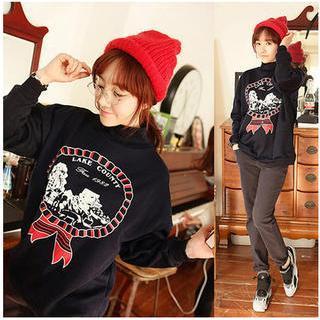 Mock-neck Printed Pullover