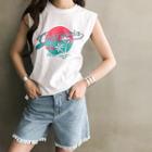 Crew-neck Graphic Tank Top