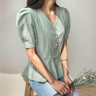 Puff-shoulder A-line Top