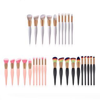 Set Of 4 / 10: Makeup Brush With Pink Wooden Handle
