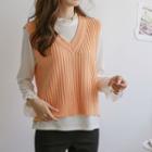 Cutout-back Rib-knit Vest