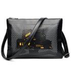 Perforated Clutch With Shoulder Strap