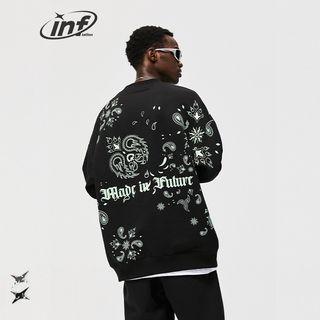 Reflective Paisley-print Fleece Pullover