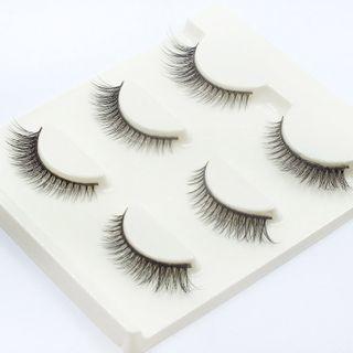 False Eyelashes - Sd-10 Three Pairs - Black - One Size