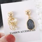 Non-matching Faux Pearl Drop Earring / Clip-on Earring
