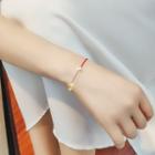 Rhinestone Red String Bracelet Rose Gold - One Size