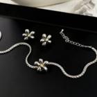 Flower Pendant Alloy Necklace / Earring