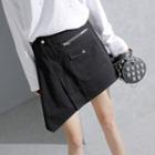 Zipper Asymmetric Skirt