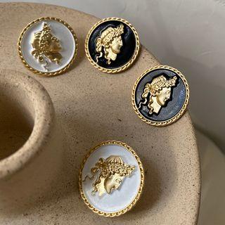 Embossed Alloy Face Earring